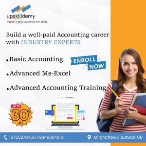 Text displaying Accounting Course at Upskill Academy with upto 30% discount.